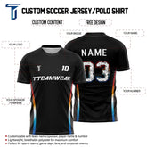 Iridescent Custom Team Adult Youth Black Soccer Jersey